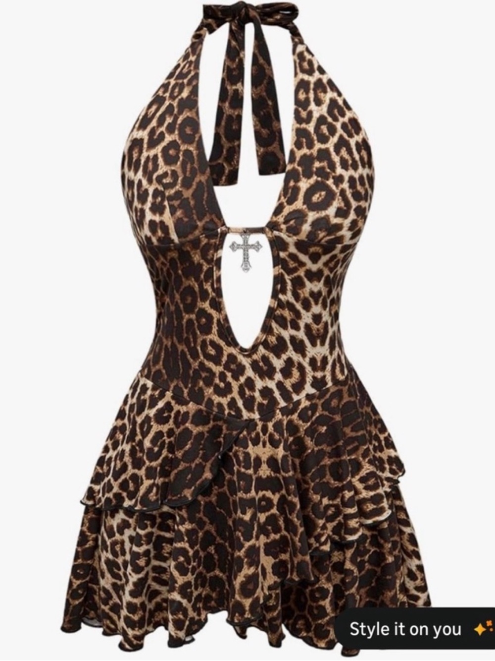 SOLY HUX Cheetah Dress Size S